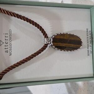 🤎🔹️ATTERRI 🔹️ Semi Precious Stone Statement Piece Necklace (CRACK ON STONE)